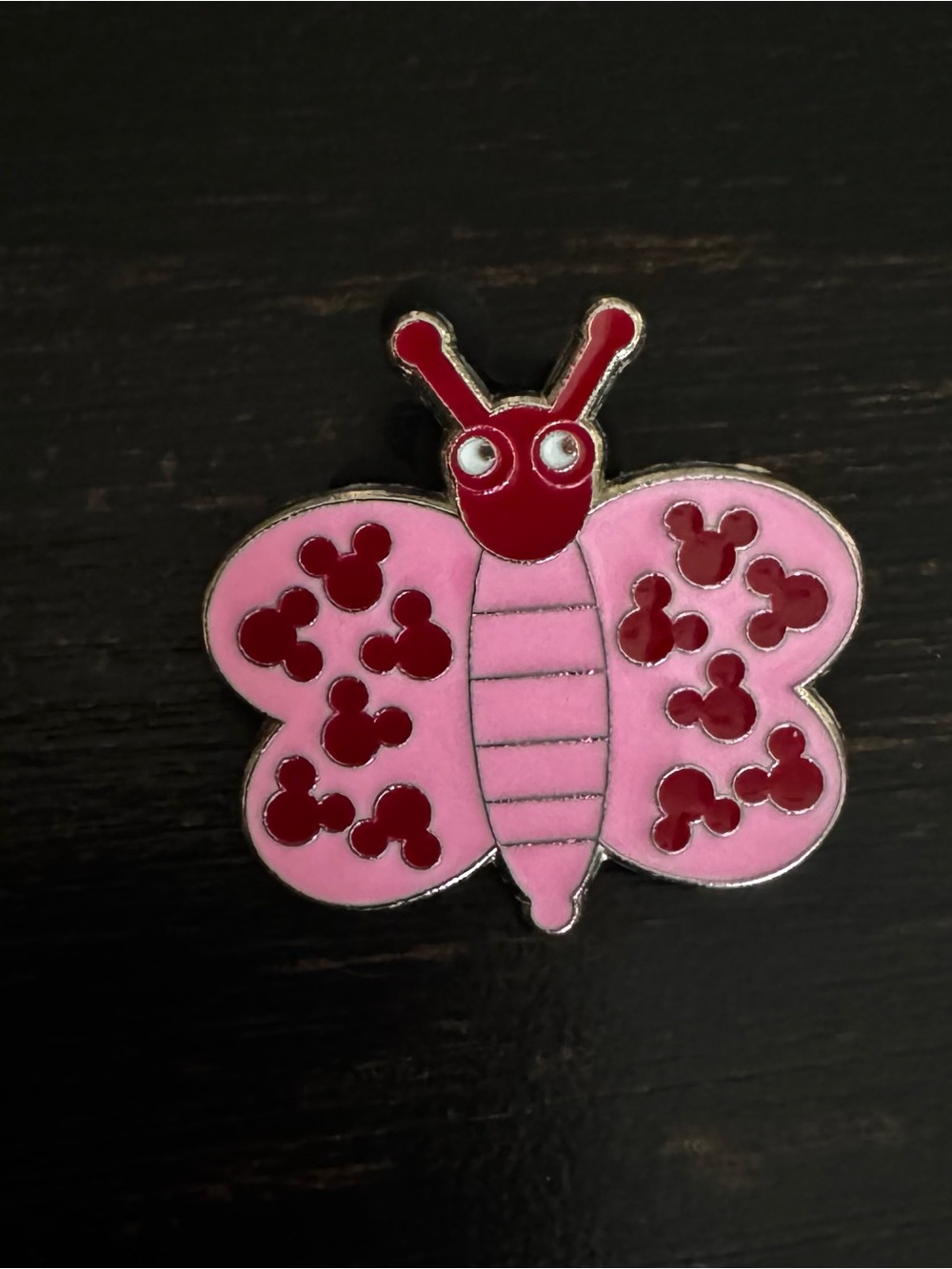Authentic Disney Hidden Mickey Pink Butterfly Trading Pin